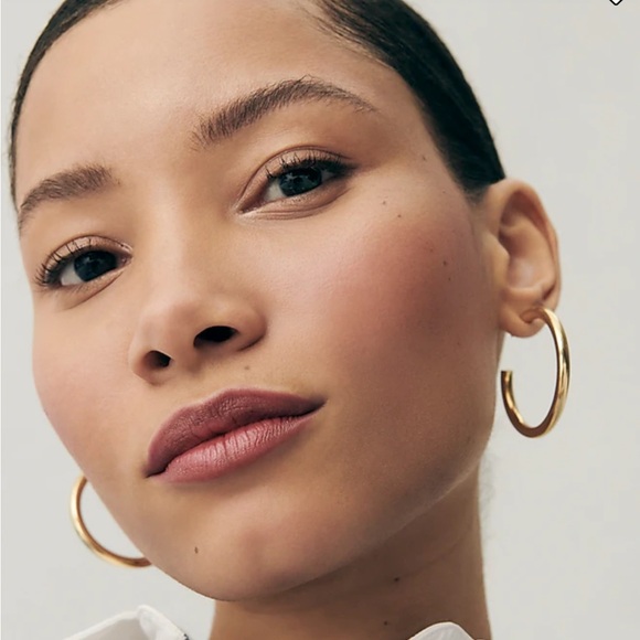JCREW Hoop Earrings NWT OS Burnished Gold - Picture 4 of 9
